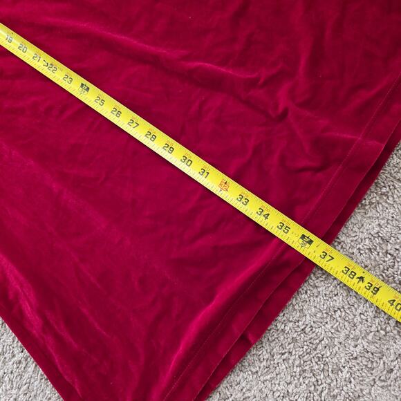 Vintage 90s Red Velvet Midi Skirt Women L Vamp Holiday Valentines Whimsioth Boho - Picture 9 of 9